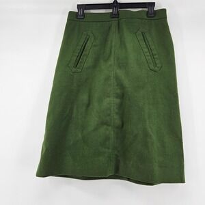 Green A Line Midi Skirt Size M Retro Twee Academia Earthy Preppy Parisian